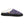 Acorn purple and grey knit slipper with white fleece lining and black suede trim