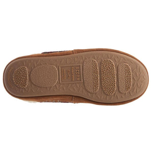 Brown Acorn slipper sole with textured tread pattern and size information