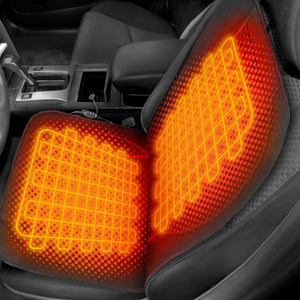 ActionHeat heated car seat cushion with glowing orange heating elements