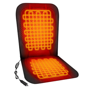 ActionHeat heated car seat cushion with glowing orange heating elements