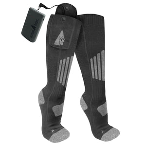 ActionHeat black battery heated socks with external power pack