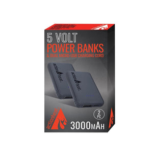 ActionHeat 5 volt power bank 2 piece set in retail packaging