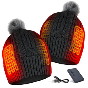 ActionHeat heated beanie with pom pom and battery pack