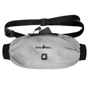 ActionHeat grey heated waist muff with power bank and adjustable strap