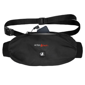 ActionHeat black heated waist pack with power bank and adjustable strap