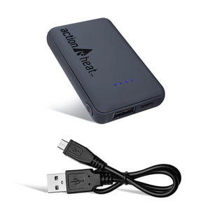 ActionHeat portable power bank and USB charging cable