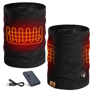 ActionHeat heated neck gaiter with battery pack and charging cable