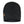 Black ActionHeat ribbed knit beanie with a tan leather logo patch