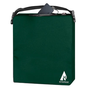 ActionHeat green heated seat cushion with power bank connected