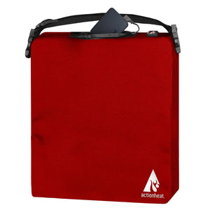ActionHeat red heated seat cushion with battery pack and carrying strap