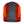 Red and grey ribbed knit beanie with glowing orange heating element graphics on the sides