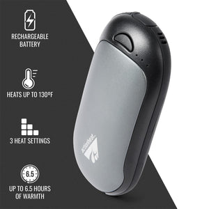 ActionHeat rechargeable hand warmer with 3 heat settings and 6.5 hours of battery life