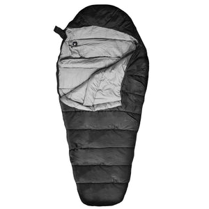ActionHeat black mummy sleeping bag with grey interior lining