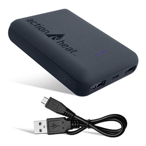 ActionHeat portable power bank with USB charging cable