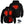 ActionHeat black heated hoodie showing heating element dimensions and battery pack