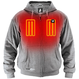 ActionHeat grey zip up hoodie with illuminated chest heating panels