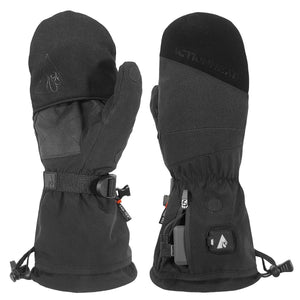 ActionHeat black heated mittens with battery compartment and adjustable wrist strap
