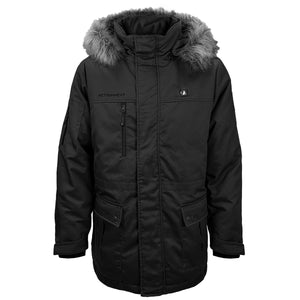 ActionHeat black parka with faux fur hood