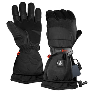 ActionHeat black battery heated gloves with adjustable wrist strap and battery pack