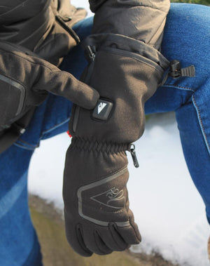 ActionHeat black heated glove with power button on the wrist