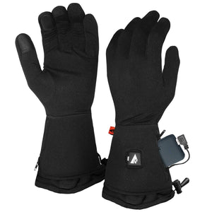ActionHeat black battery heated gloves with power bank in wrist pocket