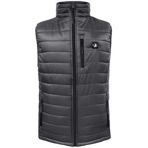ActionHeat charcoal grey quilted heated vest with front zipper and chest pocket