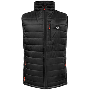 ActionHeat black quilted heated vest with front zipper and chest pocket
