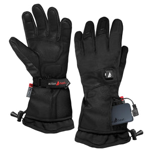 ActionHeat black battery heated gloves with power bank in wrist pocket