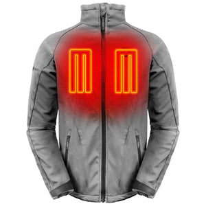 ActionHeat grey softshell jacket with illuminated chest heating elements
