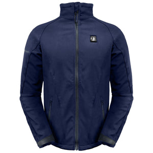 ActionHeat navy blue softshell heated jacket with front zipper and chest power button