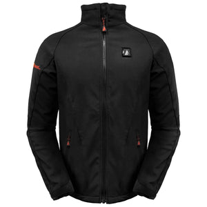 ActionHeat black softshell heated jacket with front zipper and high collar