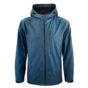 ActionHeat blue hooded softshell jacket with front zipper and chest pocket
