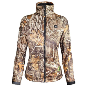 ActionHeat womens camo print heated jacket with full front zipper