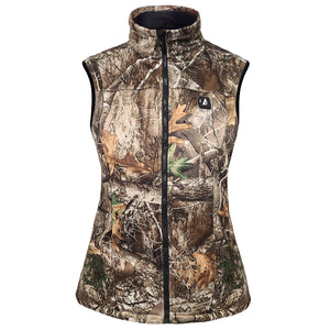 ActionHeat womens Realtree Edge camouflage heated vest with full front zipper
