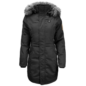 ActionHeat black parka with faux fur hood