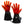 Pair of red and black heated gloves with Fan-Tex branding and battery pack
