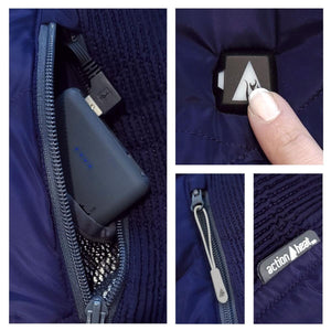ActionHeat jacket battery pack connection and power button control