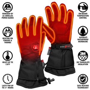 ActionHeat battery powered heated gloves with feature icons