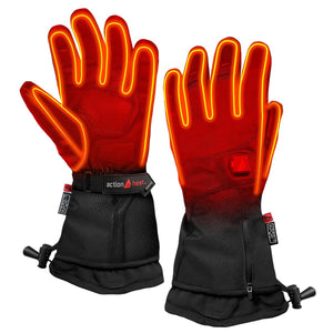 ActionHeat battery heated gloves with glowing red heating elements
