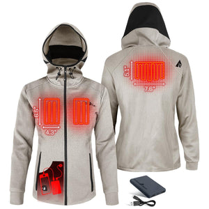 ActionHeat hooded jacket showing heating element placement and battery pack