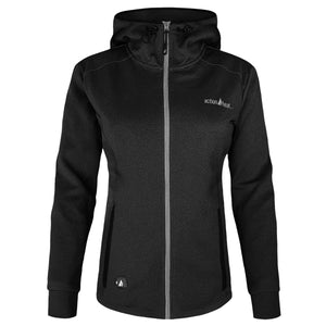 ActionHeat black hooded zip up jacket with grey zipper detail