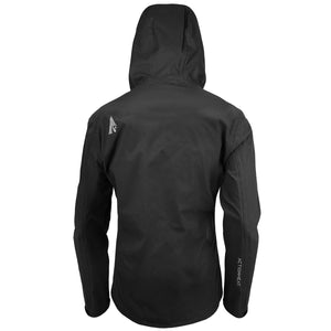 Back view of a black ActionHeat hooded jacket