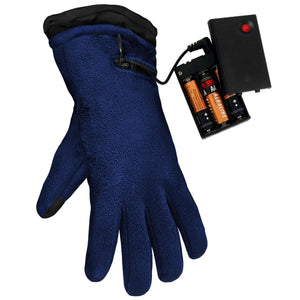 ActionHeat blue fleece battery heated glove with external battery pack