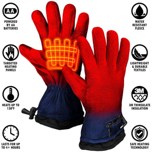 ActionHeat battery powered heated gloves with feature icons