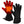 ActionHeat black fleece gloves with glowing orange heating element graphic on the palm