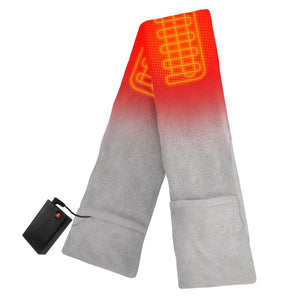 ActionHeat grey fleece scarf with internal heating elements and battery pack