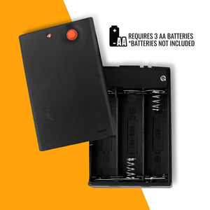 ActionHeat black battery pack for 3 AA batteries with cover removed