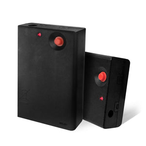 Two black ActionHeat battery packs with red power buttons and indicator lights
