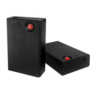 Two black ActionHeat rectangular battery packs with red power buttons