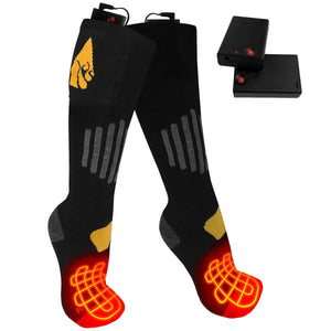 ActionHeat black battery heated socks with external battery packs